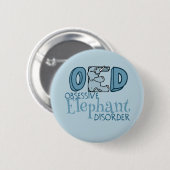 Niedlicher Elefant besessen blau Button (Vorne & Hinten)