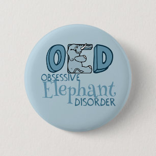 Niedlicher Elefant besessen gewesenes Blau Button