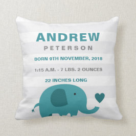 Niedlicher Elefant Birth Announcement Pillow Kissen