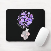 Niedlicher Elefant bläst Lila Ballons Überdosis Mousepad (Mit Mouse)