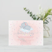 Niedlicher Elefant, Cloud, Stars Babydusche Begleitkarte (Stehend Vorderseite)