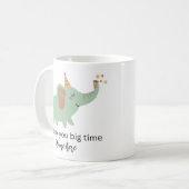 Niedlicher Elefant Dankeschön-Karte, Babydusche Da Kaffeetasse (Vorderseite Links)