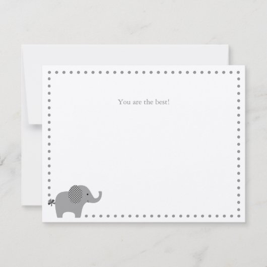 Niedlicher Elefant Dankeschön Note Card Mitteilungskarte (Vorderseite)