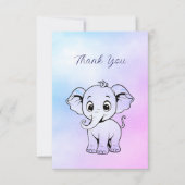 Niedlicher Elefant Dankeskarte (Vorderseite)