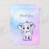 Niedlicher Elefant Dankeskarte (Vorne/Hinten)