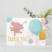 Niedlicher Elefant Dankeskarte (Stehend Vorderseite)