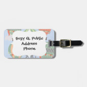 Niedlicher Elefant, der das Gepäckanhänger (Vorderseite horizontal)