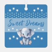 Niedlicher Elefant, der den Namen hinzufügt, schlä Ornament Aus Metall (Rückseite)