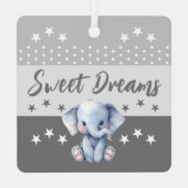 Niedlicher Elefant, der den Namen hinzufügt, schlä Ornament Aus Metall (Rückseite)