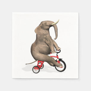 Niedlicher Elefant, der ein Dreirad reitet Serviette