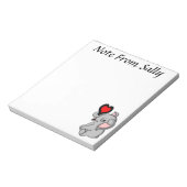 Niedlicher Elefant, der ein Herz hält Notizblock (Rotiert)