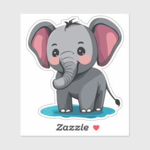 Niedlicher Elefant, der Wasser aus dem Kofferraum Aufkleber
