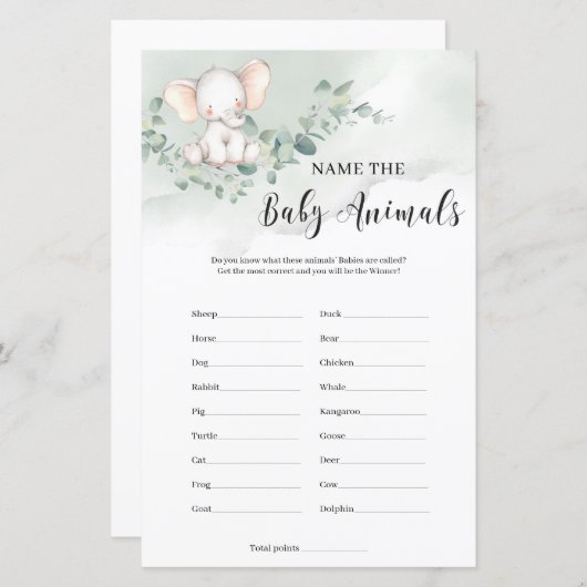 Niedlicher Elefant des Babys (Vorne/Hinten)