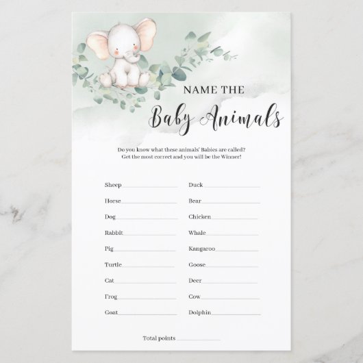 Niedlicher Elefant des Babys (Vorderseite)