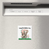 niedlicher Elefant des glücklichen ersten Mutterta Magnet (In Situ (Geschirrspüler))