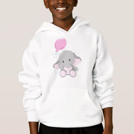 Niedlicher Elefant, Elefant mit Ballon Hoodie (Vorderseite)
