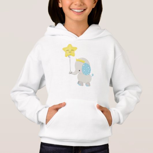 Niedlicher Elefant, Elefant mit Ballon, Krone, Sta Hoodie (Vorderseite)