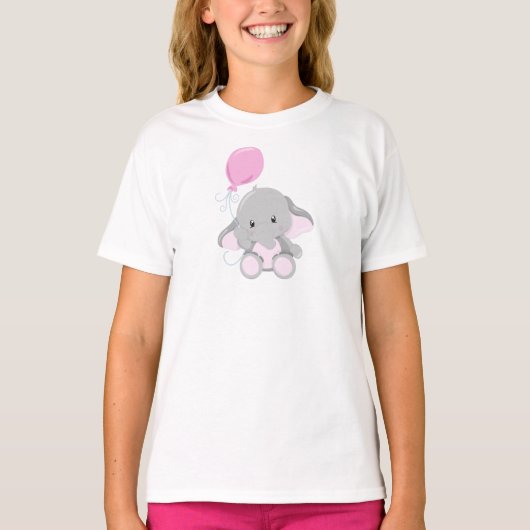 Niedlicher Elefant, Elefant mit Ballon T-Shirt (Vorderseite)