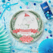 Niedlicher Elefant | Erste Weihnachten des Kindes Pappteller (Party)