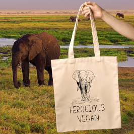 Niedlicher Elefant Ferocious Vegan Tragetasche
