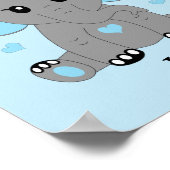 Niedlicher Elefant für Jungen in blau Poster (Ecke)