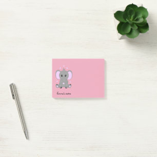 Niedlicher Elefant für Mädchen in Rosa, handgezeic Post-it Klebezettel