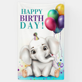 Niedlicher Elefant Geburtstag Banner