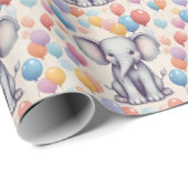 Niedlicher Elefant Geburtstag Geschenkpapier (Rolleneckpunkt)