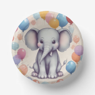 Niedlicher Elefant Geburtstag Pappteller