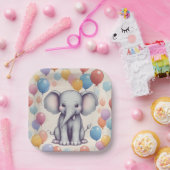 Niedlicher Elefant Geburtstag Pappteller (Party)