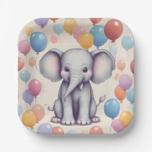 Niedlicher Elefant Geburtstag Pappteller