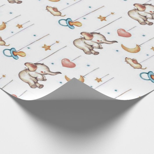 Niedlicher Elefant Geschenkpapier (Ecke)