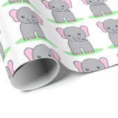 Niedlicher Elefant Geschenkpapier (Rolleneckpunkt)