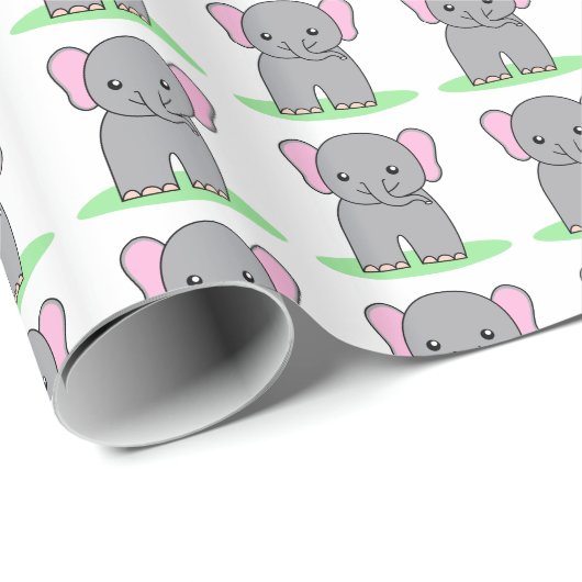 Niedlicher Elefant Geschenkpapier (Rolleneckpunkt)