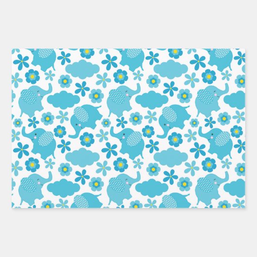 Niedlicher Elefant Geschenkpapier Set (Vorderseite)