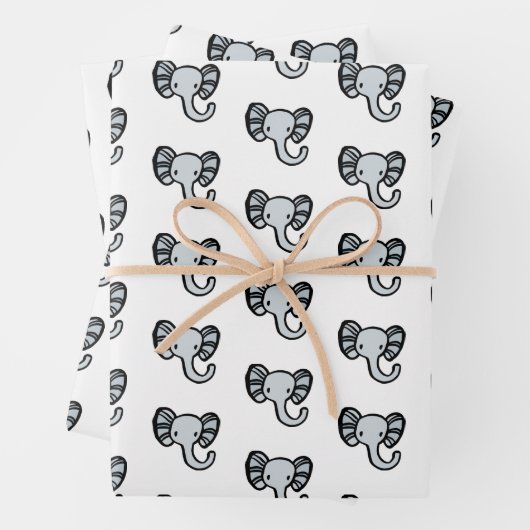 Niedlicher Elefant Geschenkpapier Set (Beispiel)