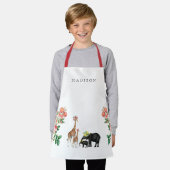 Niedlicher Elefant & Giraffe Individuelle Name Kin Schürze (Getragen)