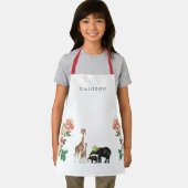 Niedlicher Elefant & Giraffe Individuelle Name Kin Schürze (Insitu)