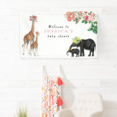 Niedlicher Elefant & Giraffe Kinderdusche Begrüßun Banner (Insitu)