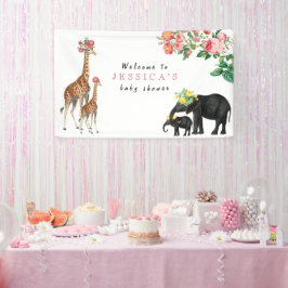 Niedlicher Elefant & Giraffe Kinderdusche Begrüßun Banner