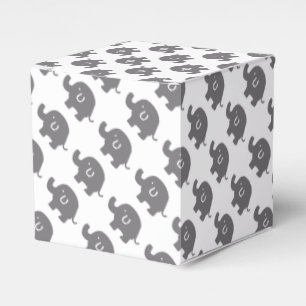 Niedlicher Elefant-graue und weiße Geschenkschachtel