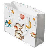 Niedlicher Elefant Große Geschenktüte (Rückseite Schrägansicht)