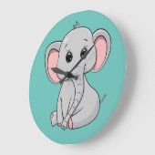 Niedlicher Elefant Große Wanduhr (Winkel)