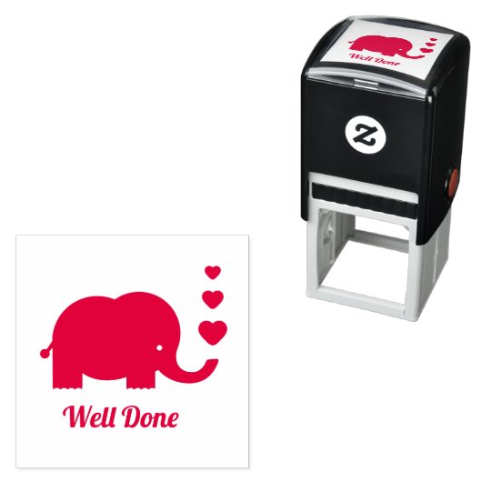Niedlicher Elefant Gut gemacht Lehrer Briefmarke Permastempel (Beispiel)