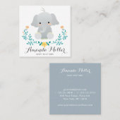 Niedlicher Elefant im Babygeschäft Quadratische Visitenkarte (Vorne/Hinten)