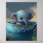 Niedlicher Elefant im Kinderzimmer Personalisierte Poster (Vorne)