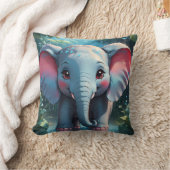 Niedlicher Elefant im Regen Kissen (Decke)