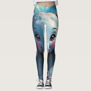 Niedlicher Elefant im Regen Leggings