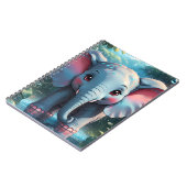 Niedlicher Elefant im Regen Notizblock (Linke Seite)