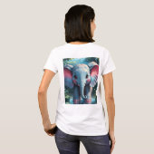 Niedlicher Elefant im Regen T-Shirt (Schwarz voll)